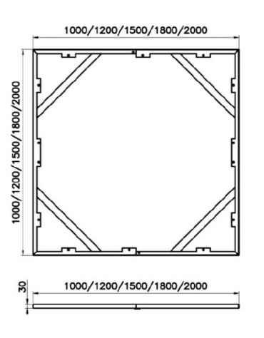 Telaio per griglia salvapiante interamente in acciaio zincato a caldo - cm 150x150