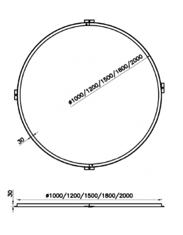 Telaio per griglia salvapiante interamente in acciaio di forma rotonda - cm Ø100