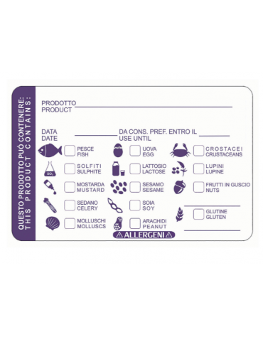Etichette adesive allergeni - confezione da 500 etichette - cm 7x4,5