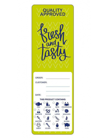 Etichetta adesiva per allergeni per Delivery - confezione da 250 etichette - cm 14x4,5