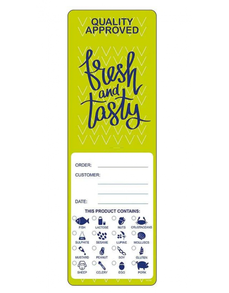 Etichetta adesiva per allergeni per Delivery - confezione da 250 etichette - cm 14x4,5
