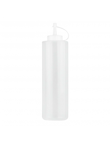 Flacone dosatore in polietilene trasparente - capacità ml 200 - diametro cm Ø 5 - altezza cm 18