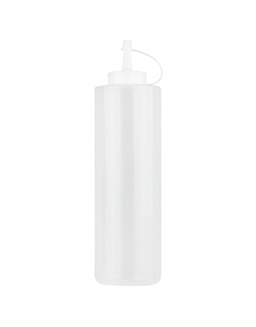 Flacone dosatore in polietilene trasparente - capacità ml 350 - diametro cm Ø 5,5 - altezza cm 19