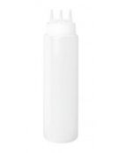 Flacone dosatore triplo ugello in polietilene, colore bianco - capacità ml 355