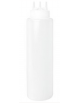 Flacone dosatore triplo ugello in polietilene, colore bianco - capacità ml 700