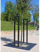 Salvapiante verticale alto per griglia salvapiante, in acciaio zincato e verniciato - cm L29xH140 - Griglia esclusa