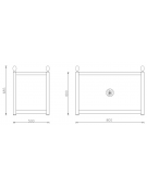 Fioriera rettangolare in acciaio zincato e verniciato con decoro centrale e decori superiori a forma di pigna - cm 80x50x60h