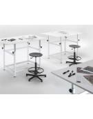TAVOLO DA DISEGNO E LABORATORIO- PIANO BIANCO ELEVABILE E CON INCLINAZIONE REGOLABILE- CM 120X80X72/102H -Testato CATAS