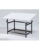 TAVOLO DA DISEGNO E LABORATORIO- PIANO BIANCO ELEVABILE E CON INCLINAZIONE REGOLABILE- CM 120X80X72/102H -Testato CATAS
