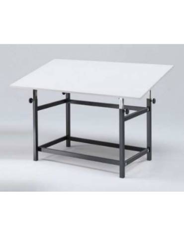 TAVOLO DA DISEGNO E LABORATORIO- PIANO BIANCO ELEVABILE E CON INCLINAZIONE REGOLABILE- CM 120X80X72/102H -Testato CATAS