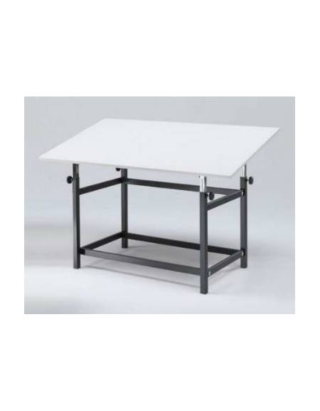 TAVOLO DA DISEGNO E LABORATORIO- PIANO BIANCO ELEVABILE E CON INCLINAZIONE REGOLABILE- CM 120X80X72/102H -Testato CATAS