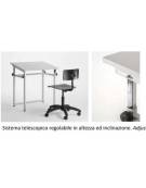 TAVOLO DA DISEGNO SCOLASTICO - PIANO BIANCO ELEVABILE E CON INCLINAZIONE REGOLABILE- CM 60X78X75/105H -Testato CATAS