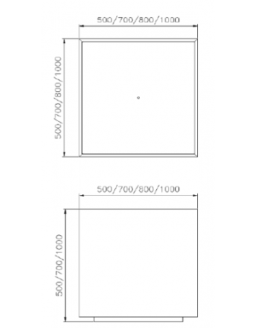 Fioriera quadrata in acciaio zincato e verniciato con base in acciaio inox - cm 70X70X70h
