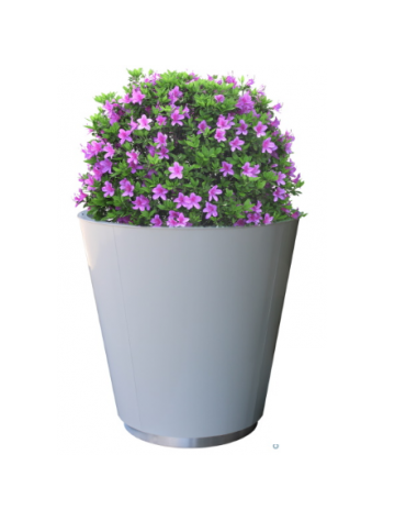 Fioriera conica realizzata in acciaio zincato e verniciato e base in acciaio inox - cm 50x50x50h