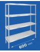 Scaffale per alimenti con montanti in acciaio inox e 4 ripiani forati in polietilene - cm 60x40x200h - Portata Kg 150 per piano