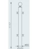 Supporto di mezzo da tassellare per barriera in tubolare acciaio zincato e verniciato - cm Ø8x111,7h