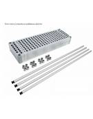 Scaffale per alimenti con montanti in alluminio e 4 ripiani forati in polietilene - cm 170x50x200h - Portata Kg 150 per piano