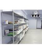 Scaffale per alimenti con montanti in alluminio e 4 ripiani forati in polietilene - cm 170x50x200h - Portata Kg 150 per piano