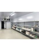 Scaffale per alimenti con montanti in alluminio e 4 ripiani forati in polietilene - cm 170x50x200h - Portata Kg 150 per piano