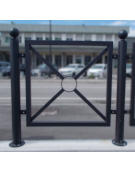 Supporto di testa da inghisare per barriera in tubolare acciaio zincato e verniciato - cm Ø8x131,7h