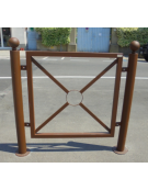 Supporto di testa da inghisare per barriera in tubolare acciaio zincato e verniciato - cm Ø8x131,7h