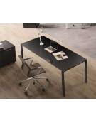 Tavolo riunione con piano in vetro colore Blu , Moka o Nero - Gambe in acciaio colore Bianco , Nero o Alluminio - cm 240x124x73h