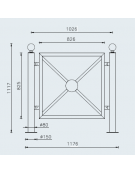 Barriera completa in tubolare acciaio zincato e verniciato con 2 Supporti di testa da tassellare - cm 117,6x111,7h