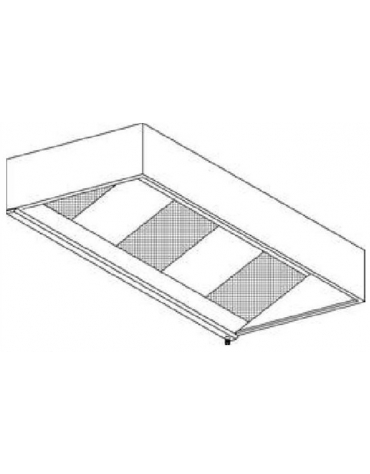 Cappa inox cubica a parete ECOLOGICA con motore cm. 200x110x40h