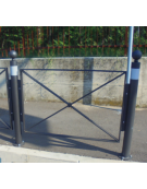 Barriera in tubolare acciaio zincato e verniciato con 2 supporti di testa da tassellare - cm 141x111,2h