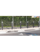 Barriera in tubolare acciaio zincato e verniciato con 2 supporti di testa da tassellare - cm 141x111,2h