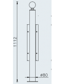 Barriera in tubolare acciaio zincato e verniciato - supporto di mezzo da tassellare - cm Ø8x111,7h