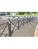 Barriera in tubolare acciaio zincato e verniciato - supporto di mezzo da tassellare - cm Ø8x111,7h