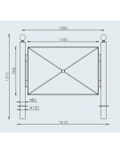 Barriera in tubolare acciaio zincato e verniciato con 2 supporti di testa da inghisare - cm 141x131,2h