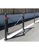 Barriera in tubolare acciaio zincato e verniciato con 2 supporti di testa da inghisare - cm 141x131,2h