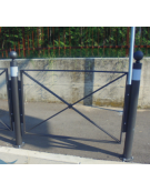 Barriera in tubolare acciaio zincato e verniciato con 2 supporti di testa da inghisare - cm 141x131,2h