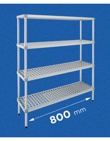 Scaffale per alimenti con montanti i