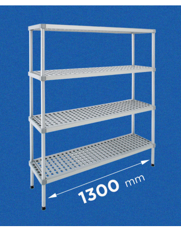 Scaffale per cella frigorifera o magazzino cm 130x30x200h