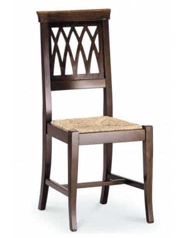 Sedia 157 in legno con seduta in paglia per trattorie, bar e ristoranti- cm 43x43x93h