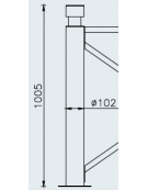 Supporto di testa da tassellare per barriera in tubolare acciaio zincato e verniciato - cm Ø10,2x100,5h