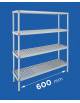 Scaffale per alimenti con montanti in alluminio e 4 ripiani forati in polietilene - cm 60x40x200h - Portata Kg 270 per piano