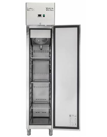 Armadio congelatore BT inox stretto slim - 3 GRIGLIE GN 1/1 - 1 porta - 280 litri - -18°C/-22°C - CLASSE E - cm 44,8×73,5×210h
