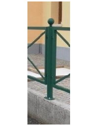 Supporto di mezzo da tassellare per barriera in tubolare acciaio zincato e verniciato - cm &Oslash;8x111,7h