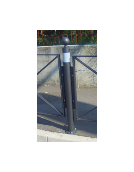 Barriera in tubolare acciaio zincato e verniciato - supporto di mezzo da tassellare - cm Ø8x111,7h