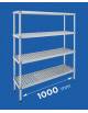 Scaffale per alimenti con montanti in alluminio e 4 ripiani forati in polietilene - cm 100x50x160h - Portata Kg 270 per piano