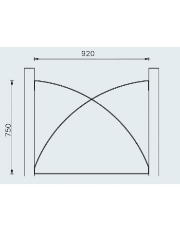 Pannello interasse per barriera in tubolare acciaio zincato e verniciato - cm 92x75h