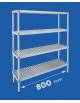 Scaffale per alimenti con montanti in alluminio e 4 ripiani forati in polietilene - cm 80x50x180h - Portata Kg 270 per piano