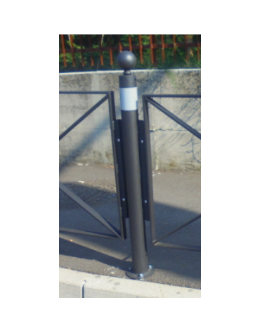 Supporto di mezzo da inghisare per barriera in tubolare acciaio zincato e verniciato - cm Ø8x131,2h