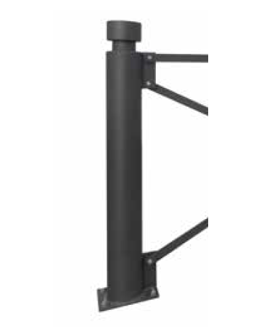 Supporto di testa da inghisare per barriera in tubolare acciaio zincato e verniciato - cm Ø10,2x120h