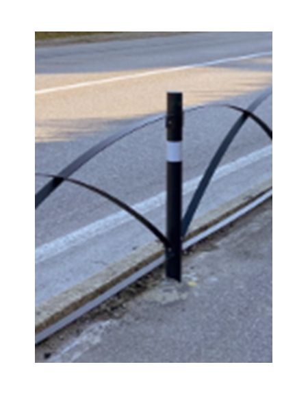 Supporto di mezzo da inghisare per barriera in tubolare acciaio zincato e verniciato - cm Ø8x120h