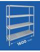 Scaffale per alimenti con montanti in alluminio e 4 ripiani forati in polietilene - cm 160x50x200h - Portata Kg 150 per piano